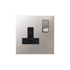 Horizon Square Switched Socket Outlet 1 gang 13 amp Polished Stainless Steel