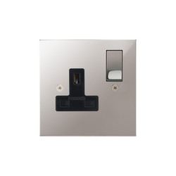 Horizon Square Switched Socket Outlet 1 gang 13 amp Polished Stainless Steel