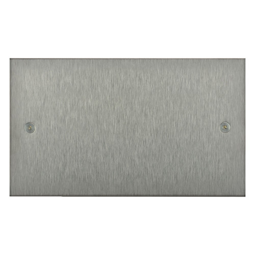 Horizon Square Blank Plate Double Plate Satin Stainless Steel