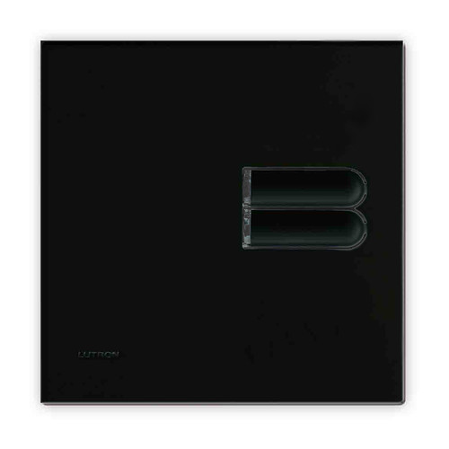 Lutron European Wall Switch Black 2 Button