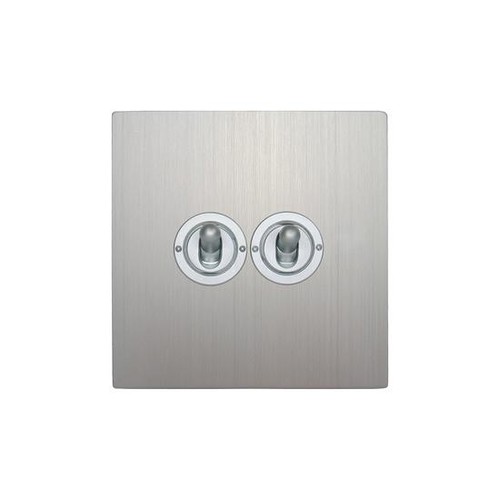 Dolly Switch 2 gang intermediate Aluminium