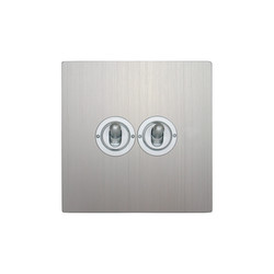 Dolly Switch 2 gang 2 way Aluminium