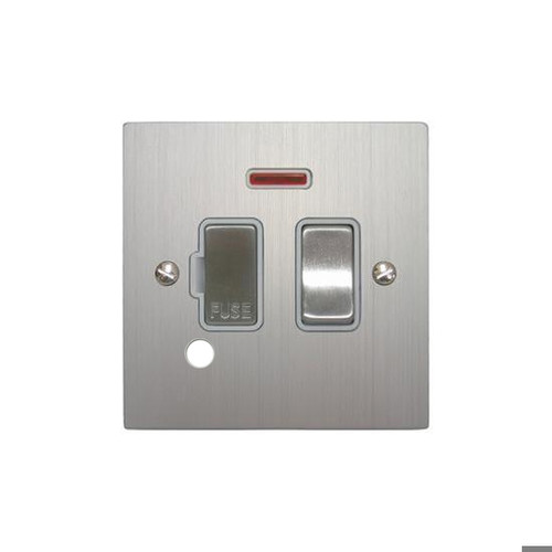 Fuse Spur 1 gang 13 amp switch fuse neon cord spur Aluminium