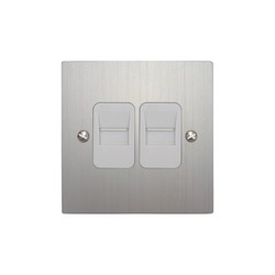 Communications Socket 2 gang telephone jackline slave Aluminium