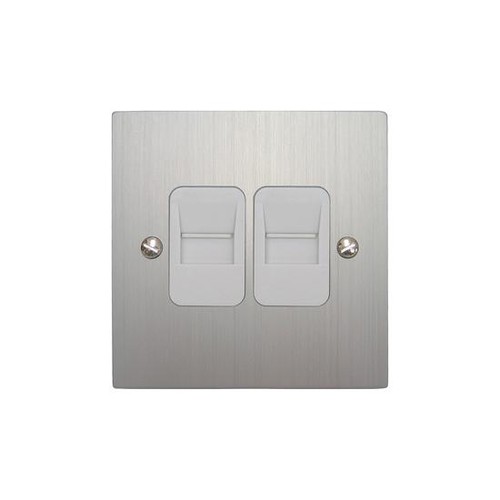 Communications Socket 2 gang telephone jackline slave Aluminium