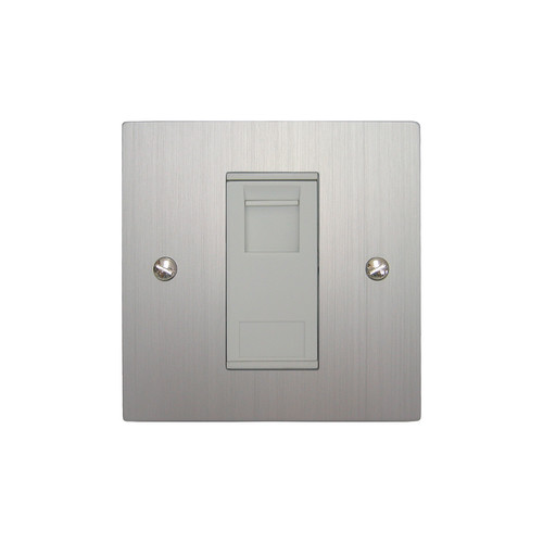 Communications Socket 1 gang RJ45 cat 6 socket Aluminium