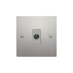 TV Socket 1 gang non-isolated television co-axial Aluminium