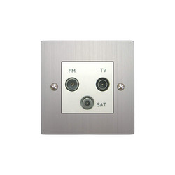 TV Socket 1 gang television, FM and satellite socket Aluminium