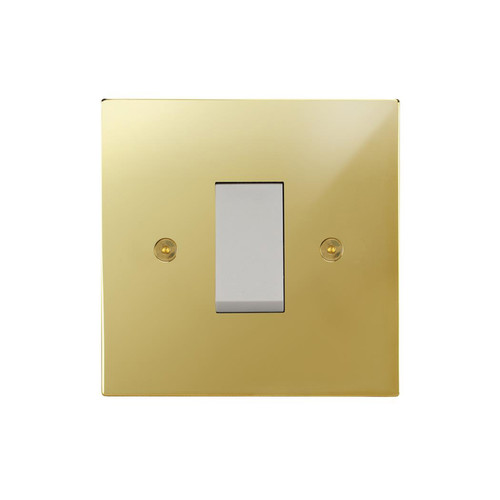 Horizon Square Cooker Switch 1 gang 45 amp (single plate) Polished Brass
