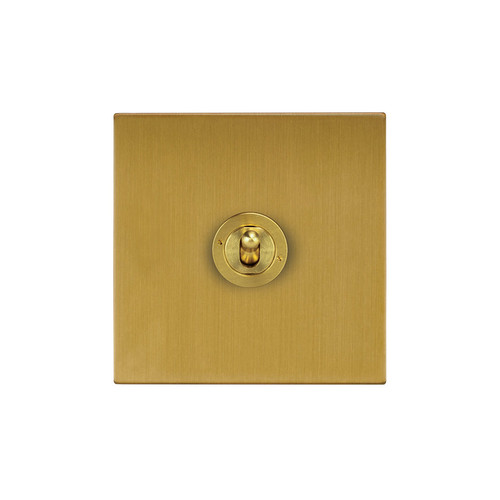 Horizon Square Dolly Switch 1 gang 20 amp double pole Satin Brass