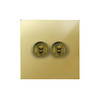 Horizon Square Dolly Switch 2 gang 20 amp 2 way Polished Brass