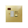 Horizon Square Fuse Spur 1 gang 13 amp switch neon Polished Brass