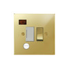 Horizon Square Fuse Spur 1 gang 13 amp switch neon cord spur Polished Brass