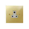 Horizon Square Socket 1 gang 5 amp unswitched socket Polished Brass