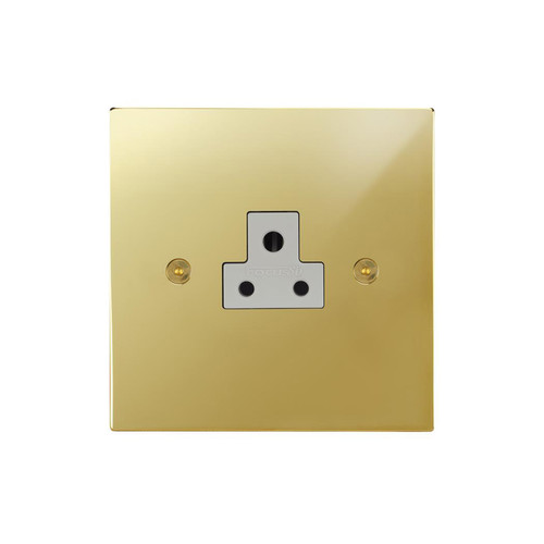 Horizon Square Socket 1 gang 2 amp unswitched socket Polished Brass