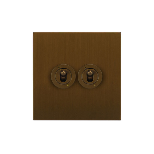 Horizon Square Dolly Switch 2 gang 20 amp intermediate Antique Bronze