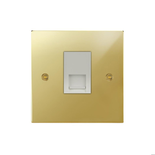 Horizon Square Communications Socket 1 gang RJ45 cat 5 socket Polished Brass