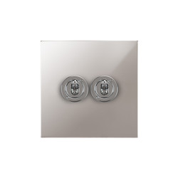Horizon Square Dolly Switch 2 gang 20 amp 2 way Polished Chrome