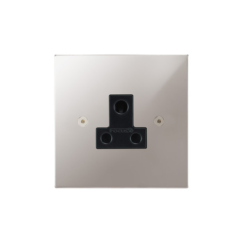 Horizon Square Socket 1 gang 5 amp unswitched Polished Stainless Steel