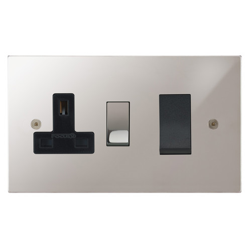Horizon Square Cooker Switch 1 gang 45 amp socket outlet Polished Stainless Steel