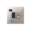 Horizon Square Fuse Spur 1 gang 13 amp switched flex outlet neon Polished Stainless steel
