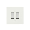 Horizon Square Rocker Switch 2 gang 20 amp intermediate Primed White