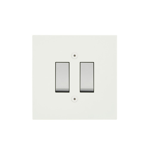 Horizon Square Rocker Switch 2 gang 20 amp intermediate Primed White