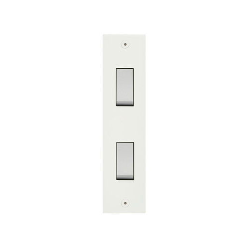 Horizon Square Architrave Switch 2 gang rocker Primed White