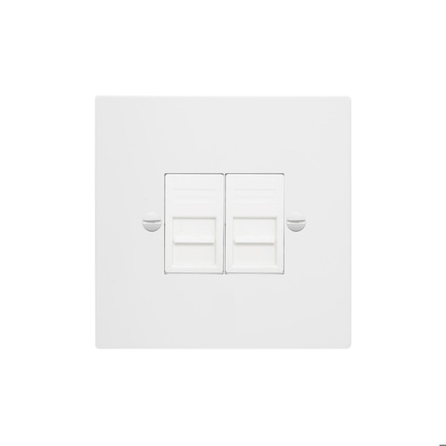 Horizon Square Communications Socket 2 gang telephone jackline master Primed White