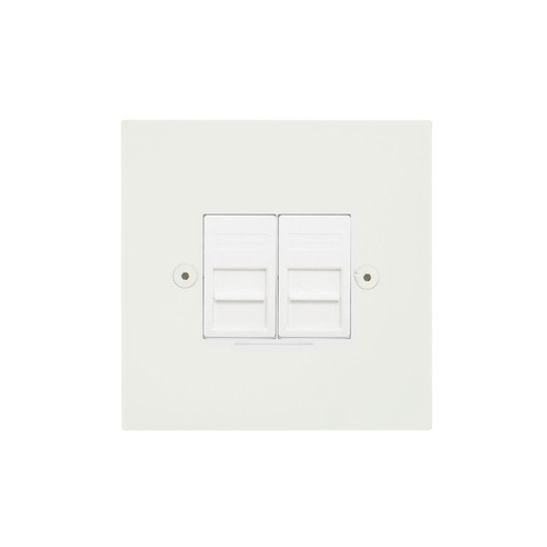 Horizon Square Communications Socket 2 gang telephone jackline slave Primed White