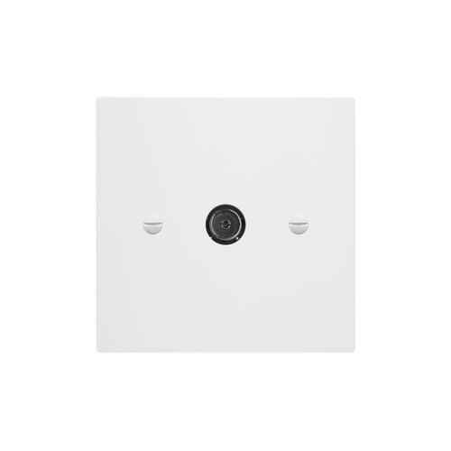 Horizon Square TV Socket 1 gang television co-axial Primed White