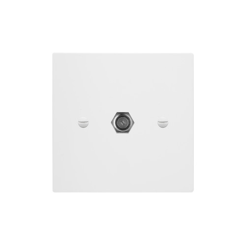 Horizon Square TV Socket 1 gang satellite Primed White