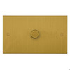 Horizon Square Dimmer Switch 1 gang 400 watt double plate Satin Brass