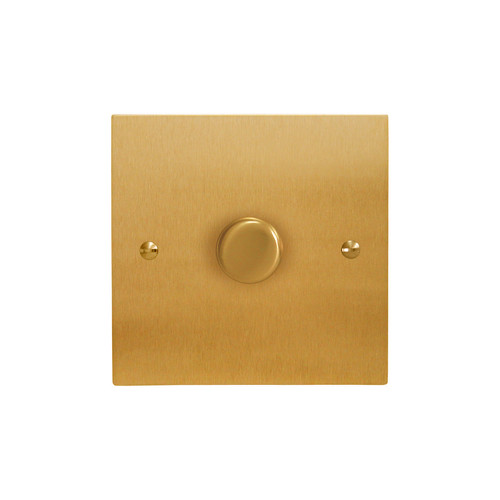Horizon Square Dimmer Switch 1 gang 630 watt 2 way Satin Brass