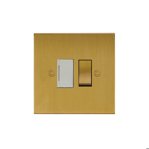 Horizon Square Fuse Spur 1 gang 13 amp switch Satin Brass