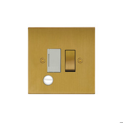 Horizon Square Fuse Spur 1 gang 13 amp switch cord spur Satin Brass
