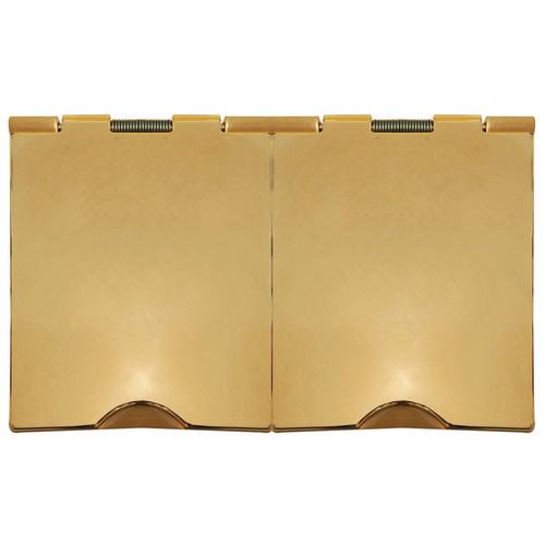 Horizon Square Floor Socket 2 gang 13 amp unswitched Satin Brass