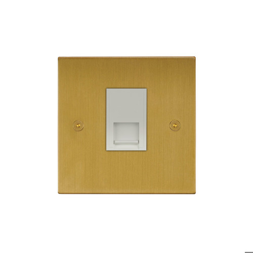 Horizon Square Communications Socket 1 gang RJ45 cat 5 socket Satin Brass