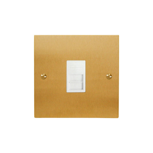 Horizon Square Communications Socket 1 gang ISDN Socket Satin Brass