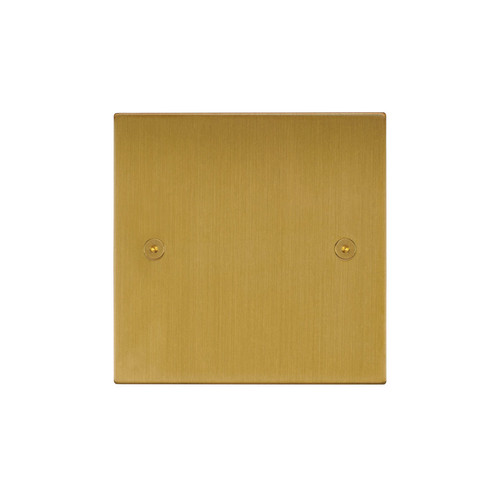 Horizon Square Blank Plate 1 gang single Satin Brass