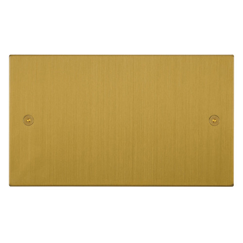 Horizon Square Blank Plate 2 gang double Satin Brass