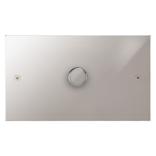 Horizon Square Dimmer Switch 1 gang 400 watt double plate Polished Stainless Steel