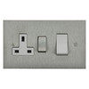 Horizon Square Cooker Switch 1 gang 45 amp socket outlet Satin Stainless Steel