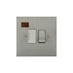 Horizon Square Fuse Spur 1 gang 13 amp switched neon Satin Stainless Steel