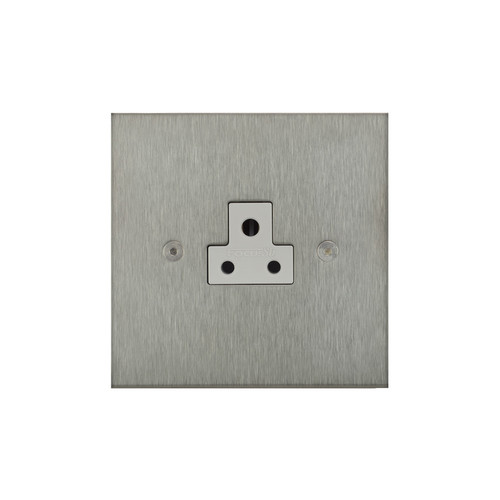 Horizon Square Socket 1 gang 2 amp unswitched Satin Stainless Steel