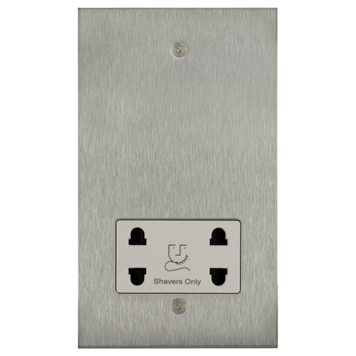 Horizon Shaver Socket 1 gang Satin Stainless Steel