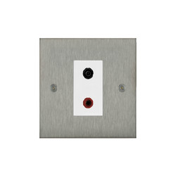Horizon Square Speaker Socket 1 gang Satin Stainless Steel