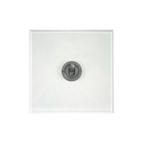 Prism Dolly Switch 1 gang 20 amp double pole Satin Stainless Steel / Perspex