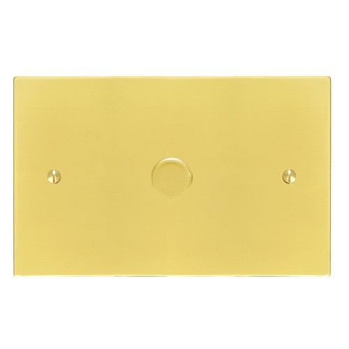 Horizon Square Dimmer Switch 1 gang 400 watt 2 way double plate Polished Brass