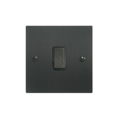 Rocker Switch 1 gang intermediate Black Aluminium